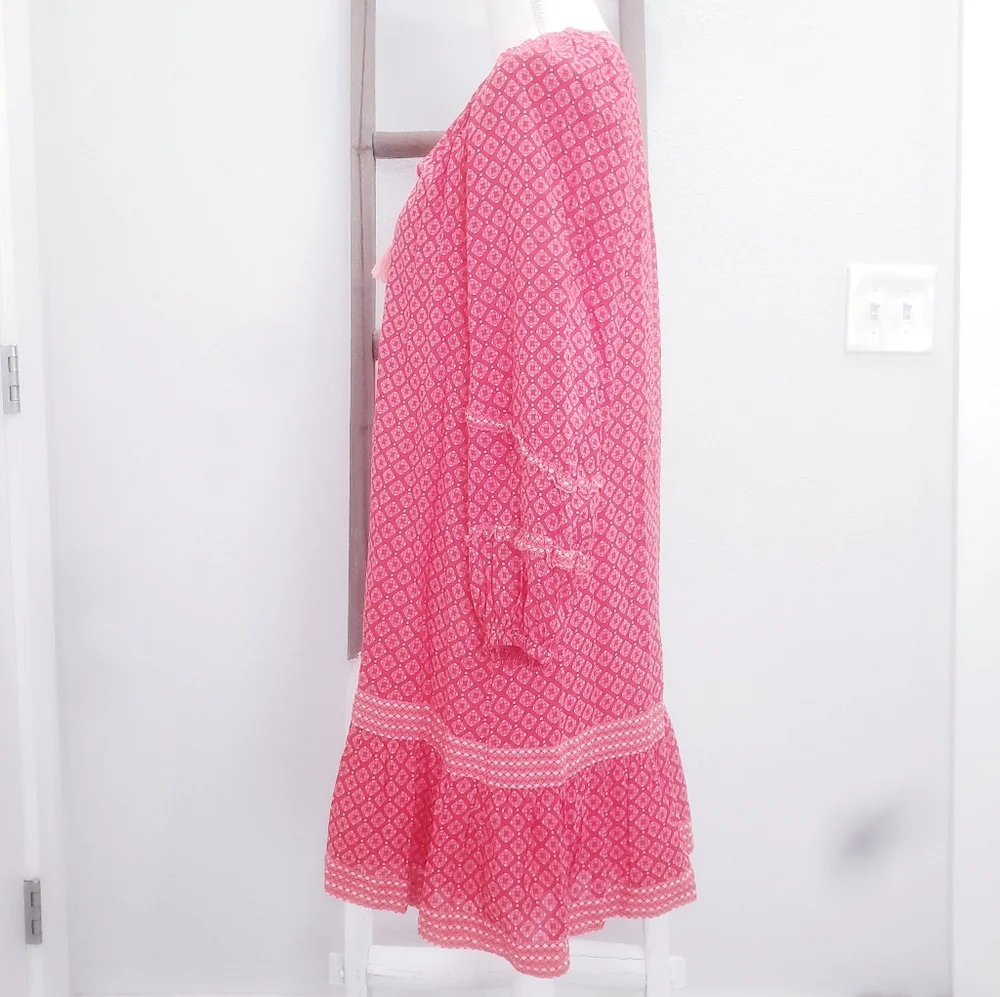 Vineyard Vines Tile Dress In Chelsea Geo Red Size Large - Picture 6 of 9